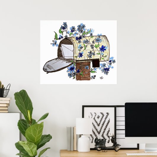 Brievenbus met briefpostbus art poster (Thuiskantoor)