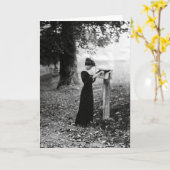  brievenbus Victoriaans vrouw Kaart (Gele Bloem)