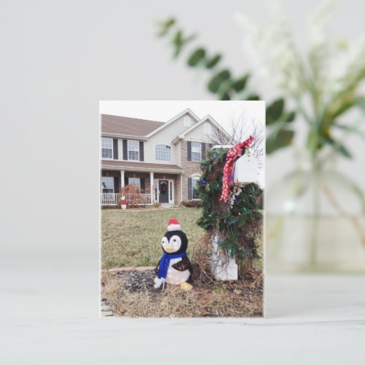 brievenbus voor kersttijd feestdagenkaart (Staand voorkant)