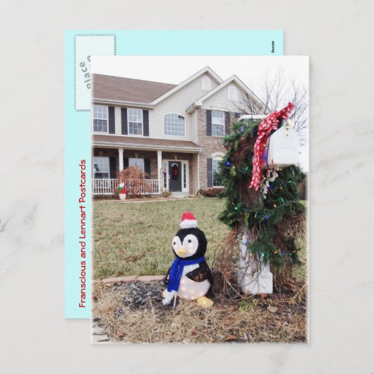 brievenbus voor kersttijd feestdagenkaart (Voorkant / Achterkant)