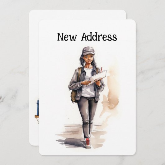 Brievendrager Verplaatsen Aankondiging Kaarten (Voorkant / Achterkant)