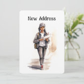 Brievendrager Verplaatsen Aankondiging Kaarten (Staand voorkant)