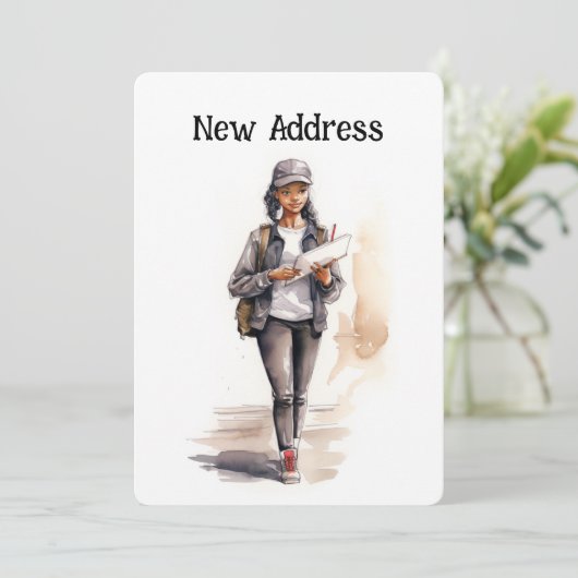 Brievendrager Verplaatsen Aankondiging Kaarten (Staand voorkant)