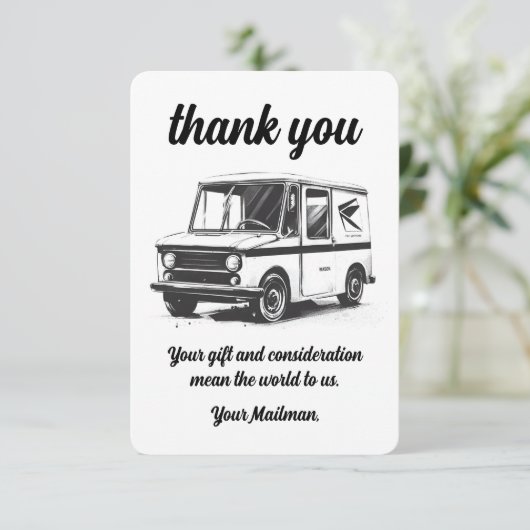 Brievenvervoerder Postbus vervoerder Bedankkaart (Staand voorkant)