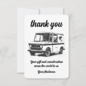 Brievenvervoerder Postbus vervoerder Bedankkaart (Voorkant)