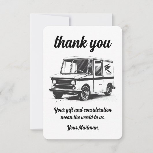 Brievenvervoerder Postbus vervoerder Bedankkaart (Voorkant)