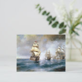 Brig Mercury aangeslagen door twee Turkse schepen Briefkaart (Staand voorkant)