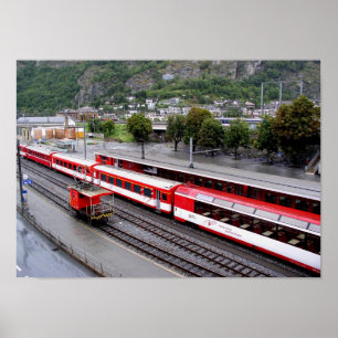 Brig station in Zwitserland Poster