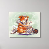 Brigade botten - Bulldog in Hot Rod - Cartoon - Canvas Afdruk (Voorkant)