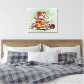 Brigade botten - Bulldog in Hot Rod - Cartoon - Canvas Afdruk (Insitu (Slaapkamer))