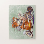 Brigade botten - Bulldog in Hot Rod - Cartoon Legpuzzel (Verticaal)