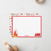 Brigadebots voor de Rood Transport Fire Truck Engi Notitiekaartje (Voorkant / Achterkant in situ)