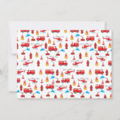 Brigadebots voor de Rood Transport Fire Truck Engi Notitiekaartje (Achterkant)