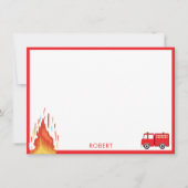 Brigadebots voor de Rood Transport Fire Truck Engi Notitiekaartje (Voorkant)