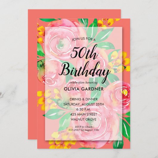 Brigadedaguitvindingen van Bright Waterverf Floral (Voorkant / Achterkant)