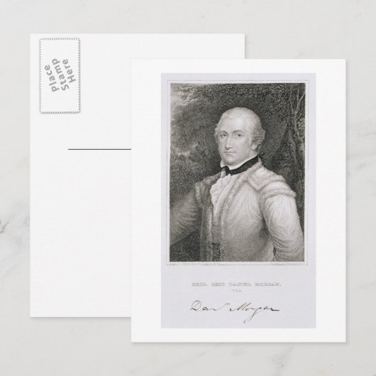Brigadegeneraal Daniel Morgan (1736-1802) engrav Briefkaart (Voorkant / Achterkant)
