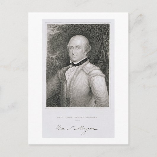 Brigadegeneraal Daniel Morgan (1736-1802) engrav Briefkaart (Voorkant)