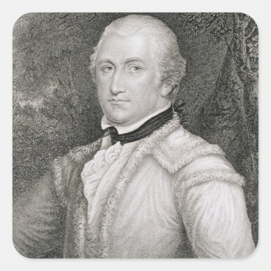 Brigadegeneraal Daniel Morgan (1736-1802) engrav Vierkante Sticker (Voorkant)