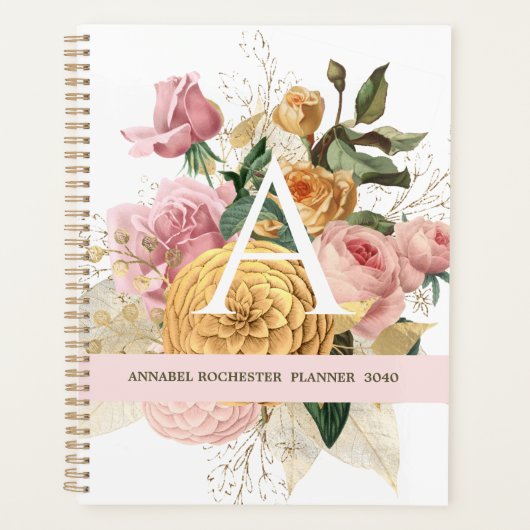 brigadegeneraal & gouden rozen gepersonaliseerde planner (Voorkant)