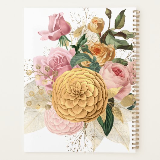  brigadegeneraal & gouden rozen gepersonaliseerde  planner (Achterkant)