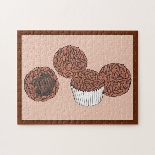 Brigadeiros Braziliaanse Chocolade Truffels Desser Legpuzzel (Horizontaal)