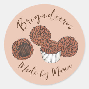 Brigadeiros Braziliaanse Chocolade Truffels Desser Ronde Sticker