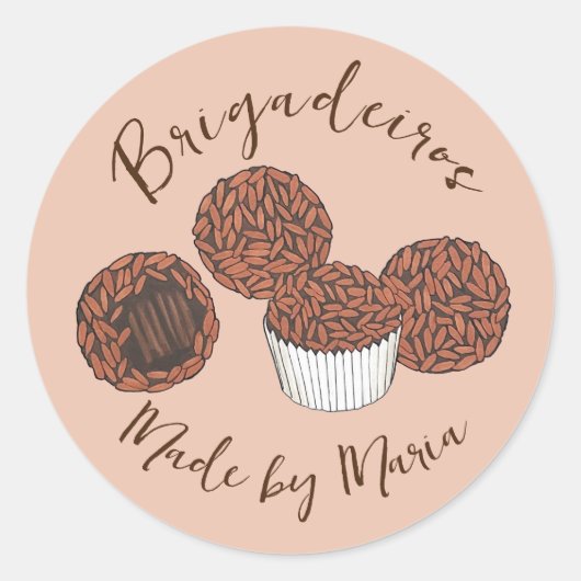 Brigadeiros Braziliaanse Chocolade Truffels Desser Ronde Sticker (Voorkant)