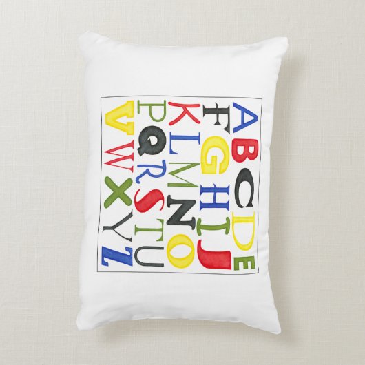 Brigadekleurige brieven van Megan Meagher Accent Kussen (Achterkant (Verticaal))