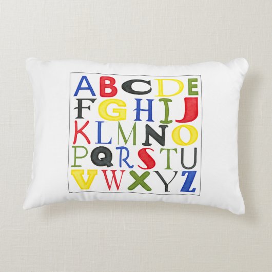 Brigadekleurige brieven van Megan Meagher Accent Kussen (Achterkant)