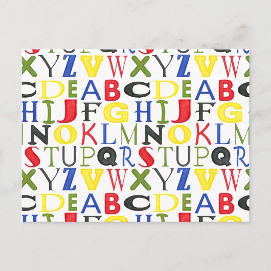 Brigadekleurige brieven van Megan Meagher Briefkaart (Voorkant)