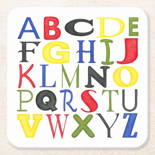 Brigadekleurige brieven van Megan Meagher Kartonnen Onderzetters (Voorkant)