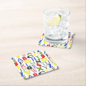 Brigadekleurige brieven van Megan Meagher Kartonnen Onderzetters (Insitu)