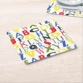 Brigadekleurige brieven van Megan Meagher Kartonnen Onderzetters (Schuin)