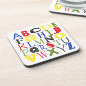 Brigadekleurige brieven van Megan Meagher Onderzetter (Linkerzijde)