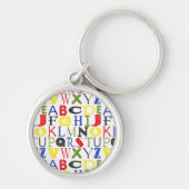 Brigadekleurige brieven van Megan Meagher Sleutelhanger (Voorkant)