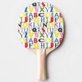 Brigadekleurige brieven van Megan Meagher Tafeltennisbatje (Voorkant)
