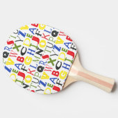 Brigadekleurige brieven van Megan Meagher Tafeltennisbatje (Zijkant)