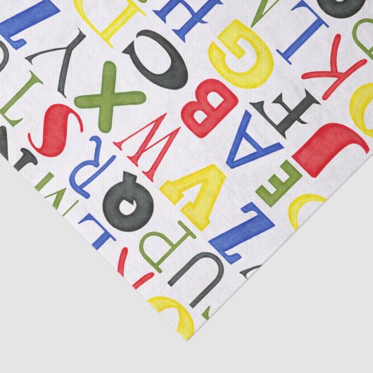 Brigadekleurige brieven van Megan Meagher Tissuepapier (Detail)