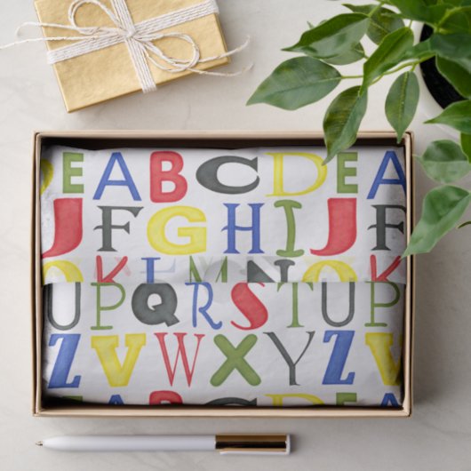 Brigadekleurige brieven van Megan Meagher Tissuepapier (Geschenk)