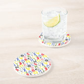 Brigadekleurige brieven van Megan Meagher Zandsteen Onderzetter (Zijkant)