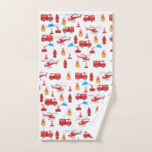 Brigadepatroon van de Rood Transport Fire Truck En Bad Handdoek (Handdoek)