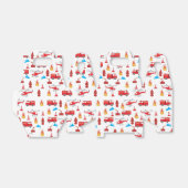 Brigadepatroon van de Rood Transport Fire Truck En Bedankdoosjes (Uitgevouwen)