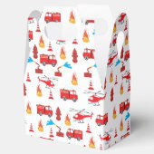Brigadepatroon van de Rood Transport Fire Truck En Bedankdoosjes (Geopend)