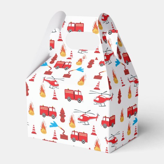 Brigadepatroon van de Rood Transport Fire Truck En Bedankdoosjes (Voorkant Zijde)