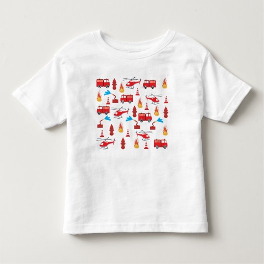 Brigadepatroon van de Rood Transport Fire Truck En Kinder Shirts (Voorkant)