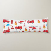 Brigadepatroon van de Rood Transport Fire Truck En Lichaamskussen (Achterkant)