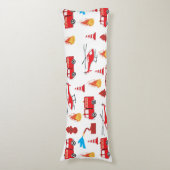 Brigadepatroon van de Rood Transport Fire Truck En Lichaamskussen (Voorkant Verticaal)