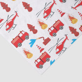 Brigadepatroon van de Rood Transport Fire Truck En Tissuepapier (Detail)