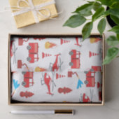 Brigadepatroon van de Rood Transport Fire Truck En Tissuepapier (Geschenk)