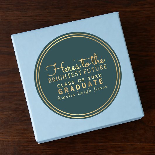 Brigadeste toekomstige Gold Afstuderen envelopstic Ronde Sticker